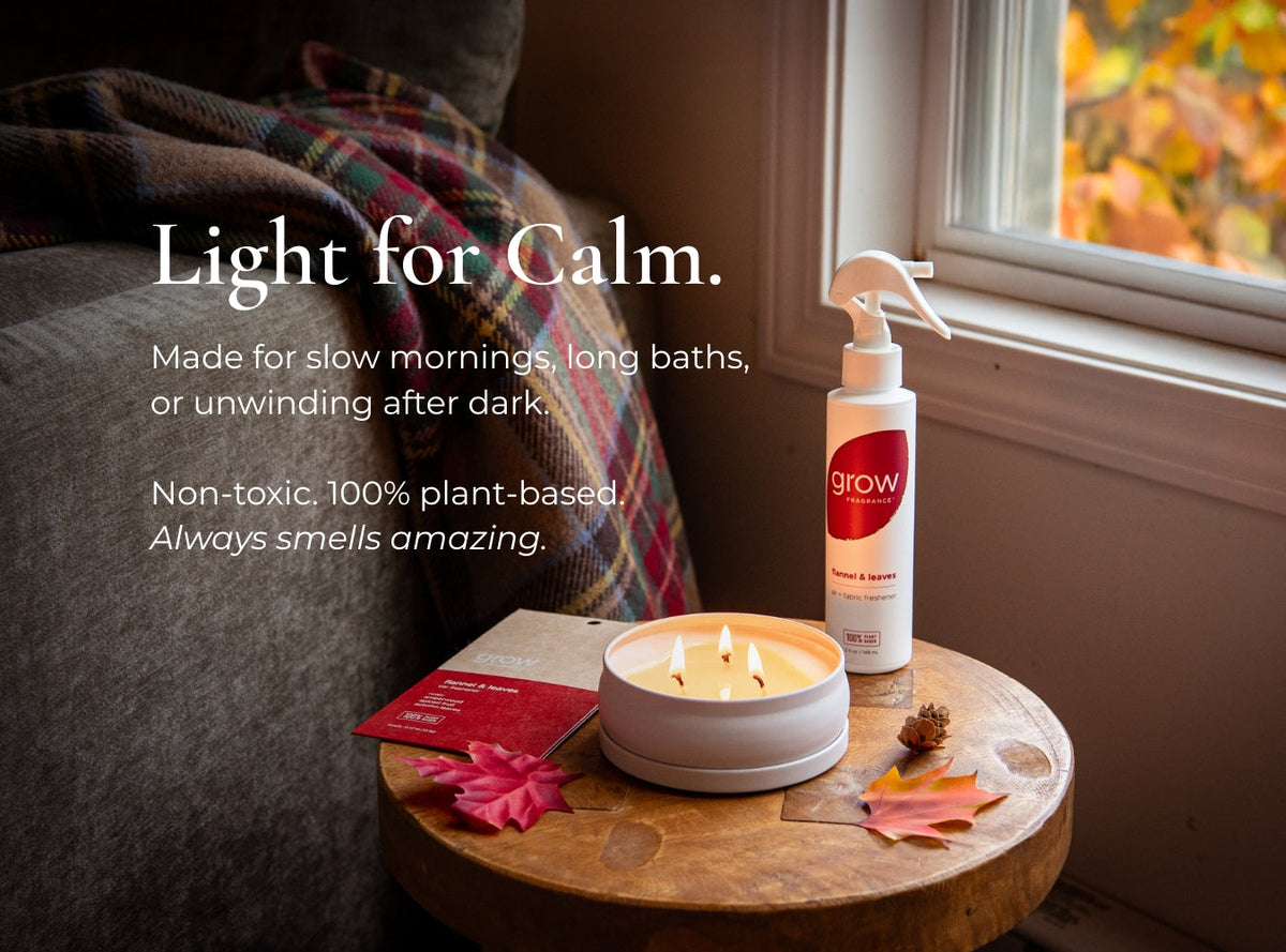 Flannel & Leaves 3-Wick Candle, photo 4 of 5