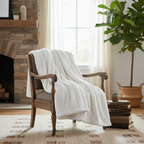 Tache white ivory polar faux fur sherpa throw blanket, photo 10 of 10