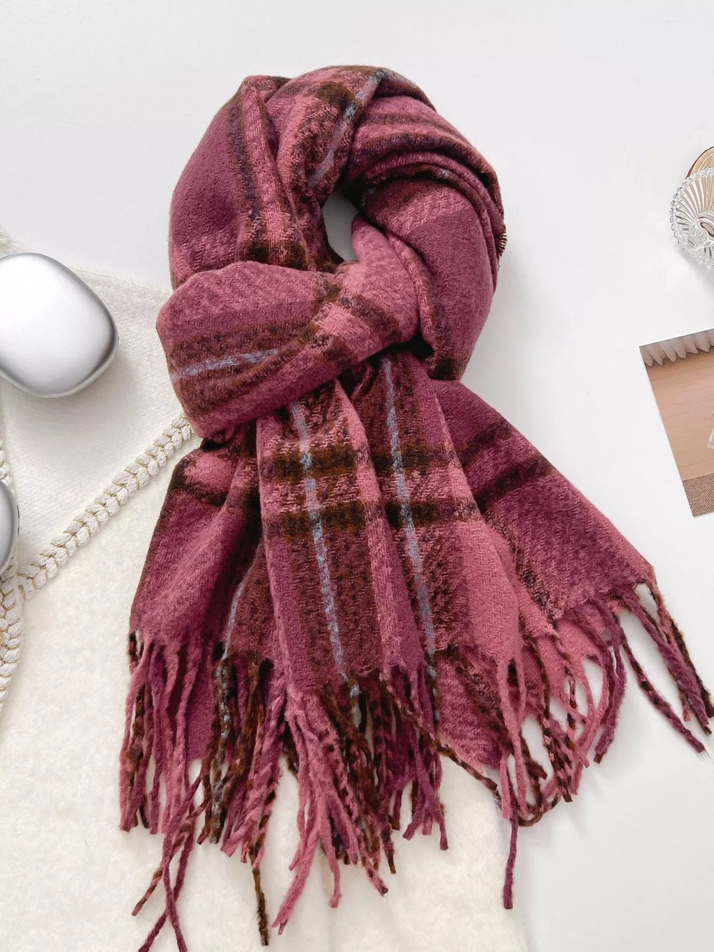 Warm Plaid Winter Scarf, photo 11 of 15