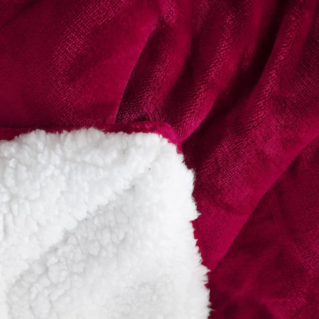 Tache Holiday Red Microfleece with Sherpa Back Throw Blanket, photo 4 of 8