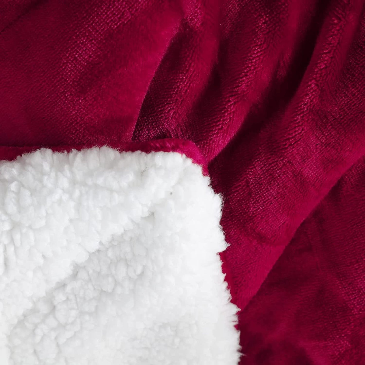 Tache Holiday Red Microfleece with Sherpa Back Throw Blanket, photo 4 of 8