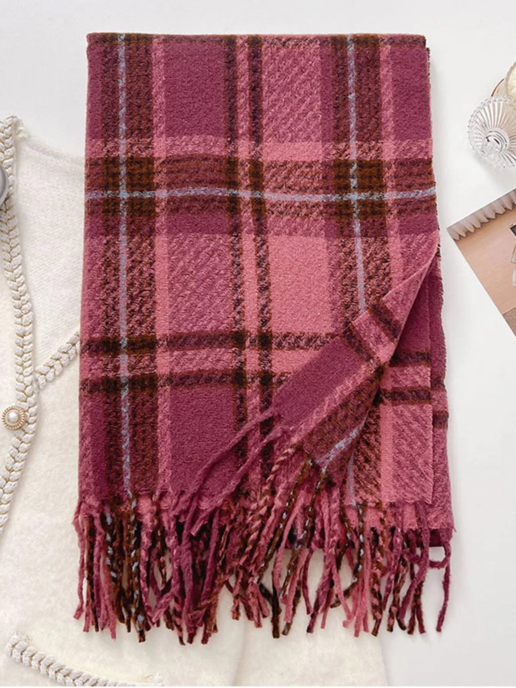 Warm Plaid Winter Scarf, photo 13 of 15