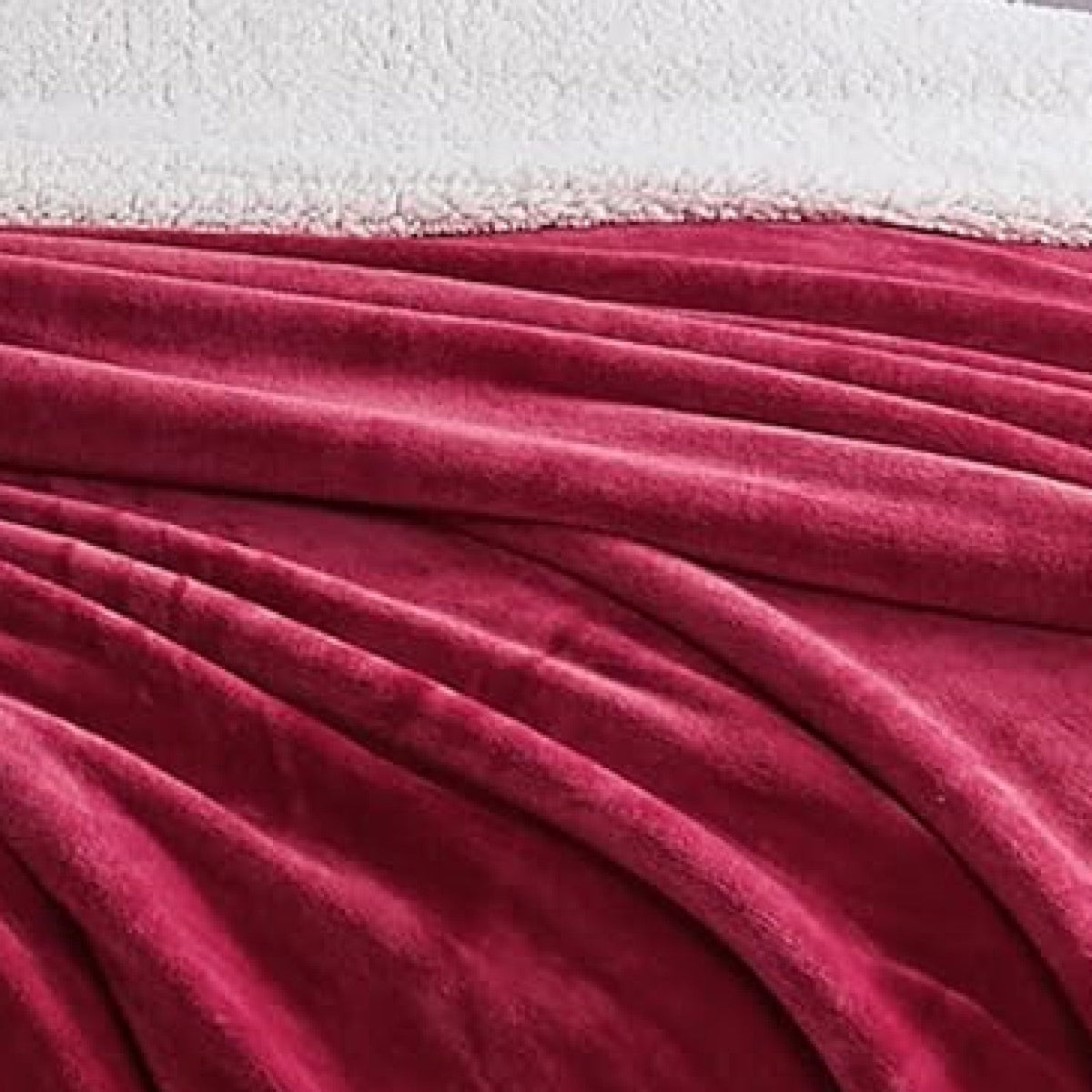 Tache Holiday Red Microfleece with Sherpa Back Throw Blanket, photo 3 of 8