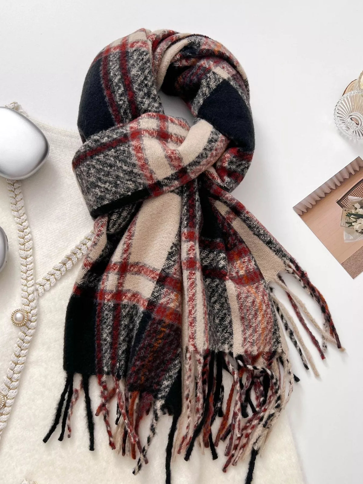 Warm Plaid Winter Scarf, photo 2 of 15