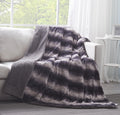 Tache Luxury Black Striped Faux Fur Throw Blanket
