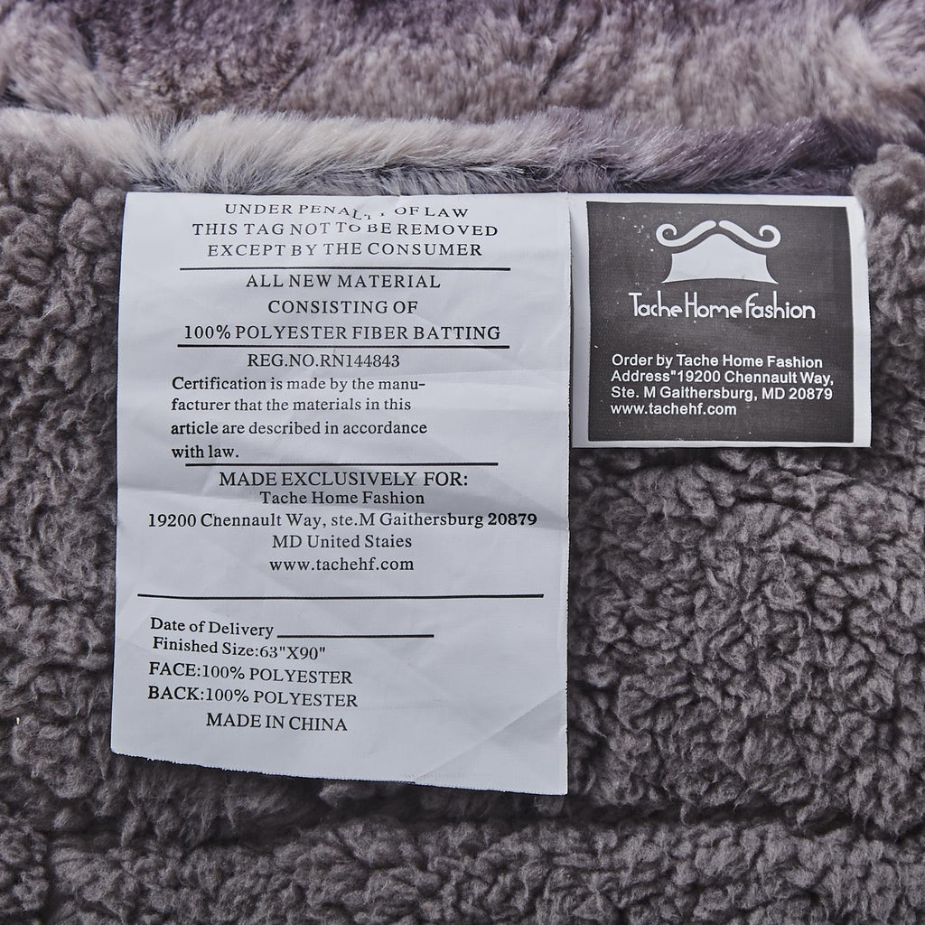 Tache Luxury Black Striped Faux Fur Throw Blanket, photo 6 of 7