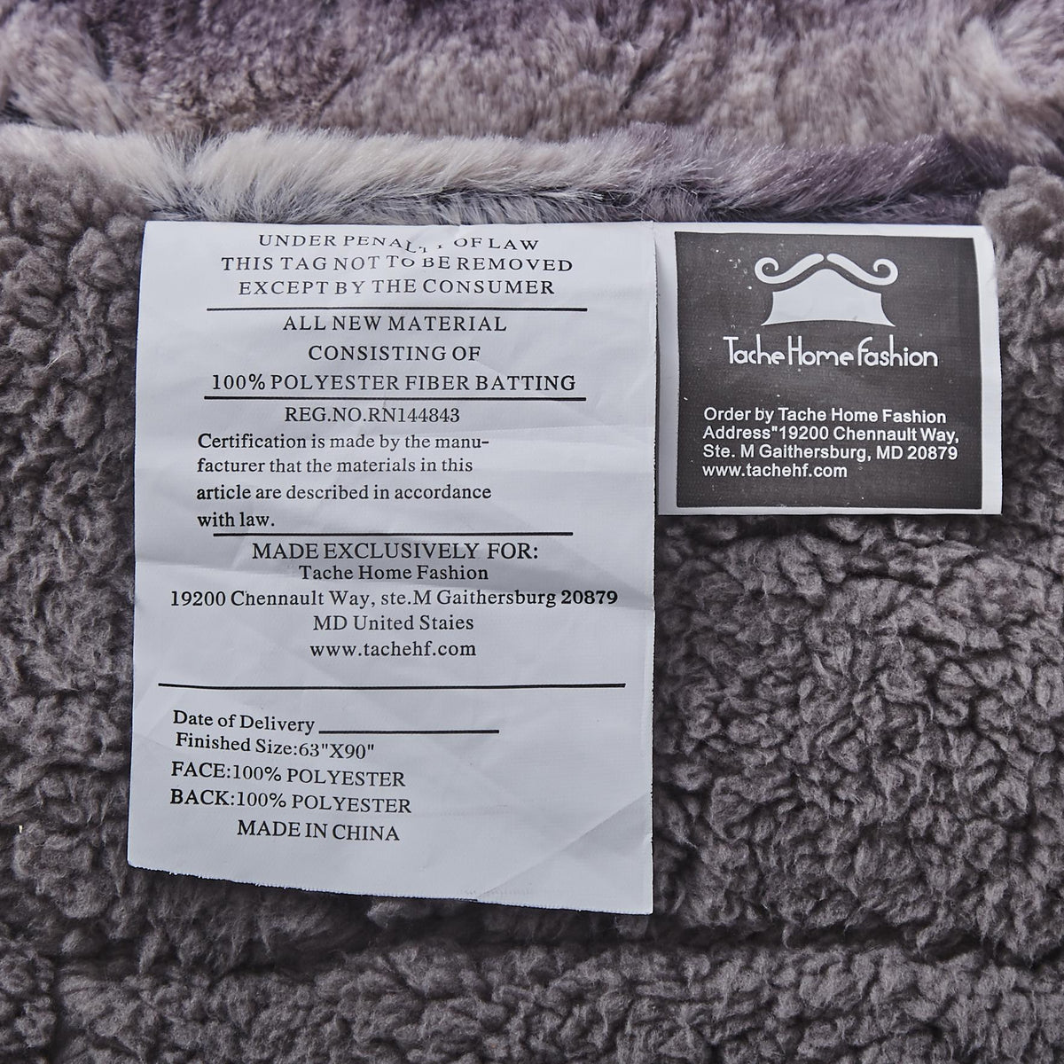 Tache Luxury Black Striped Faux Fur Throw Blanket, photo 6 of 7