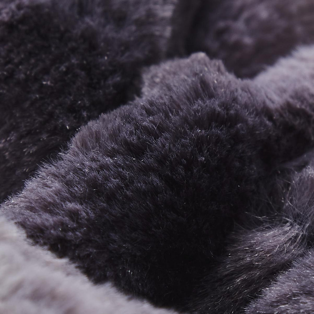 Tache Luxury Black Striped Faux Fur Throw Blanket, photo 3 of 7