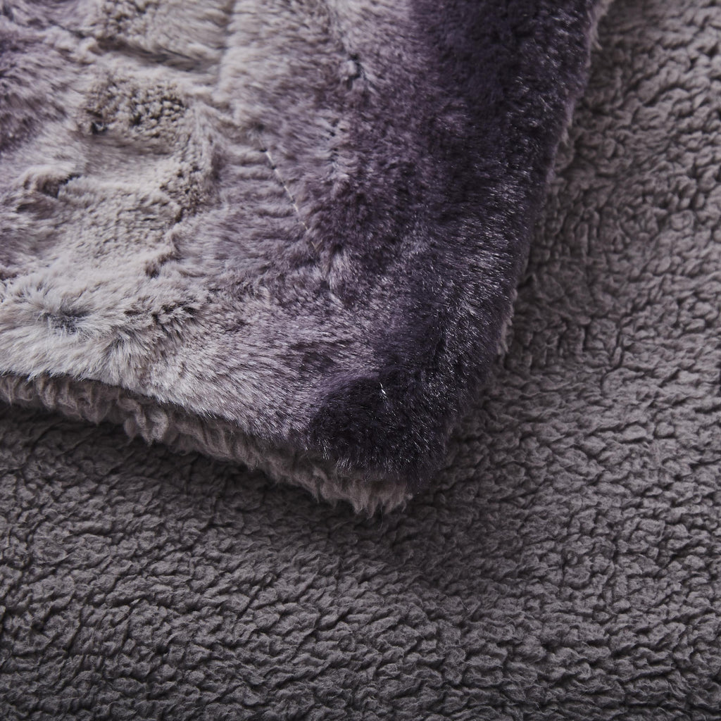 Tache Luxury Black Striped Faux Fur Throw Blanket, photo 5 of 7