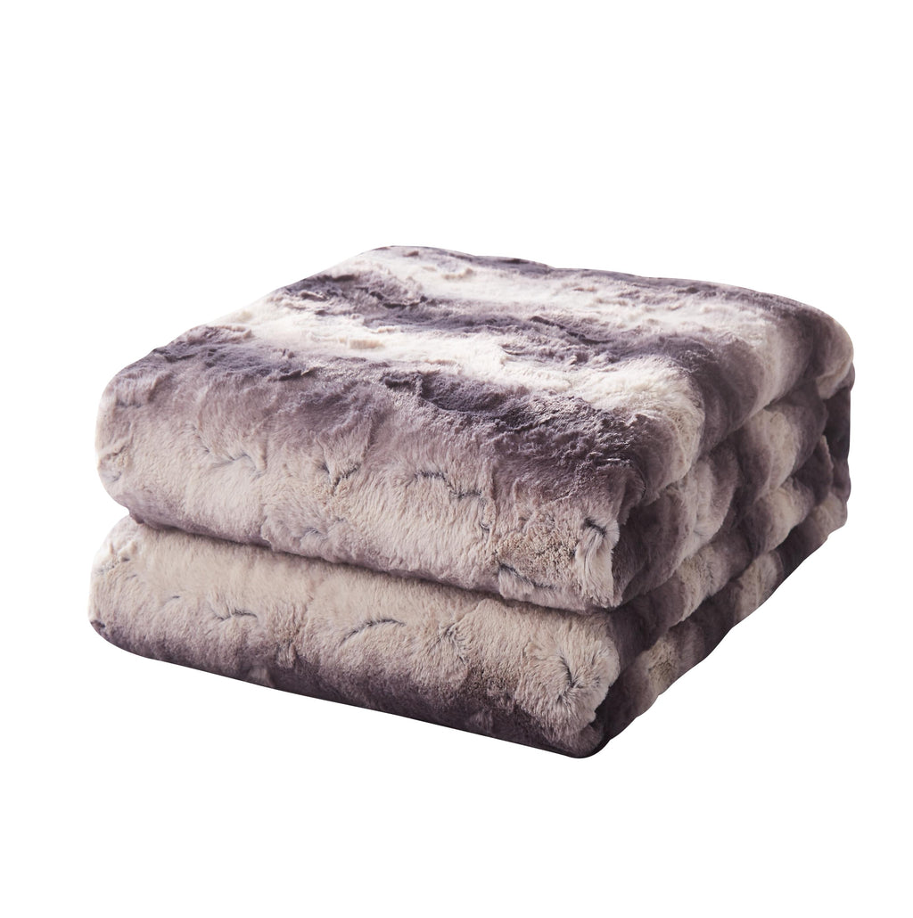 Tache Luxury Black Striped Faux Fur Throw Blanket, photo 2 of 7