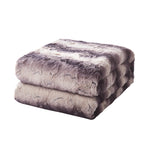 Tache Luxury Black Striped Faux Fur Throw Blanket, photo 2 of 7