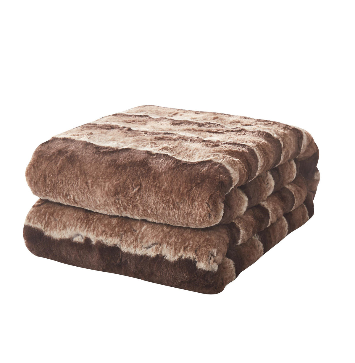 Tache golden brown faux fur sherpa throw blanket, photo 2 of 10