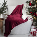 Tache Holiday Red Microfleece with Sherpa Back Throw Blanket, photo 8 of 8