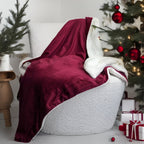 Tache Holiday Red Microfleece with Sherpa Back Throw Blanket, photo 8 of 8