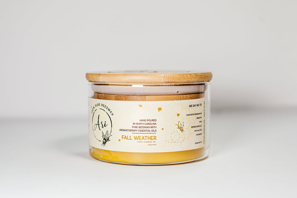 Fall Weather Beeswax Candle 8 oz, photo 1 of 6