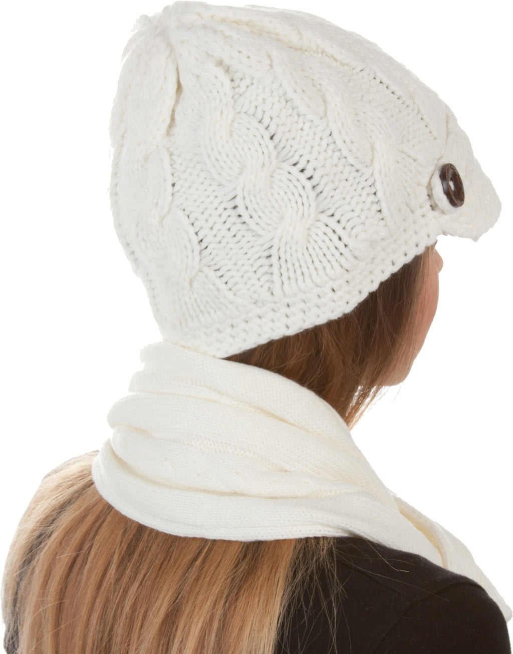 Sakkas Women's Cable Knit Visor Beanie & Scarf Set, photo 18 of 22
