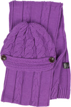 Sakkas Women's Cable Knit Visor Beanie & Scarf Set, photo 20 of 22