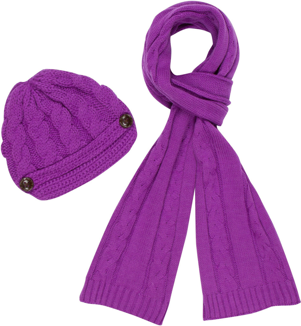Sakkas Women's Cable Knit Visor Beanie & Scarf Set, photo 19 of 22