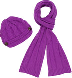 Sakkas Women's Cable Knit Visor Beanie & Scarf Set, photo 19 of 22