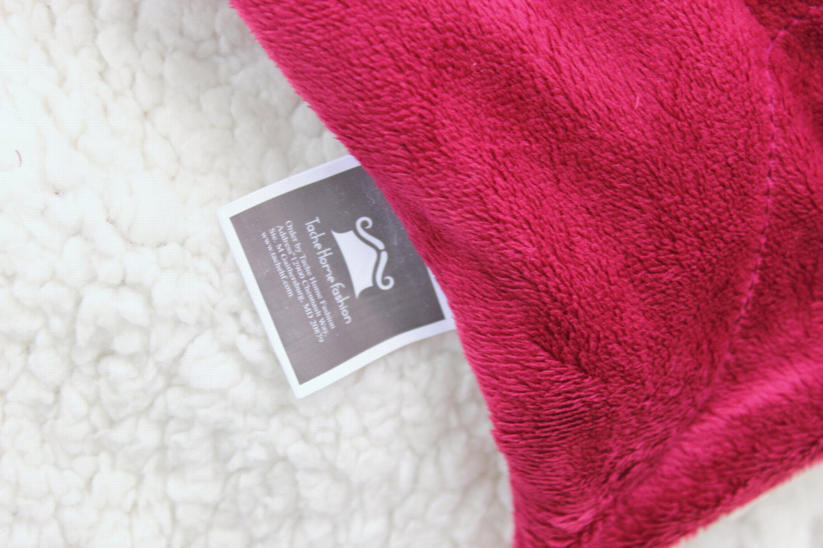 Tache Holiday Red Microfleece with Sherpa Back Throw Blanket, photo 5 of 8