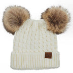 C.C Women's Double Pom All Over Cable Knit Beanie, photo 6 of 12