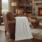 Tache white ivory polar faux fur sherpa throw blanket, photo 5 of 10