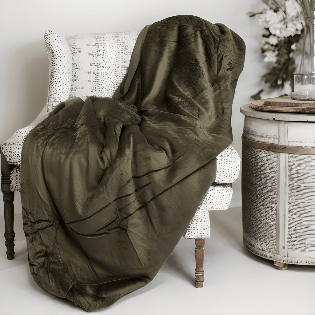 Tache Super Soft Evergreen Micro Fleece Green Sherpa Throw Blanket, photo 6 of 8