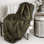 Tache Super Soft Evergreen Micro Fleece Green Sherpa Throw Blanket, photo 6 of 8