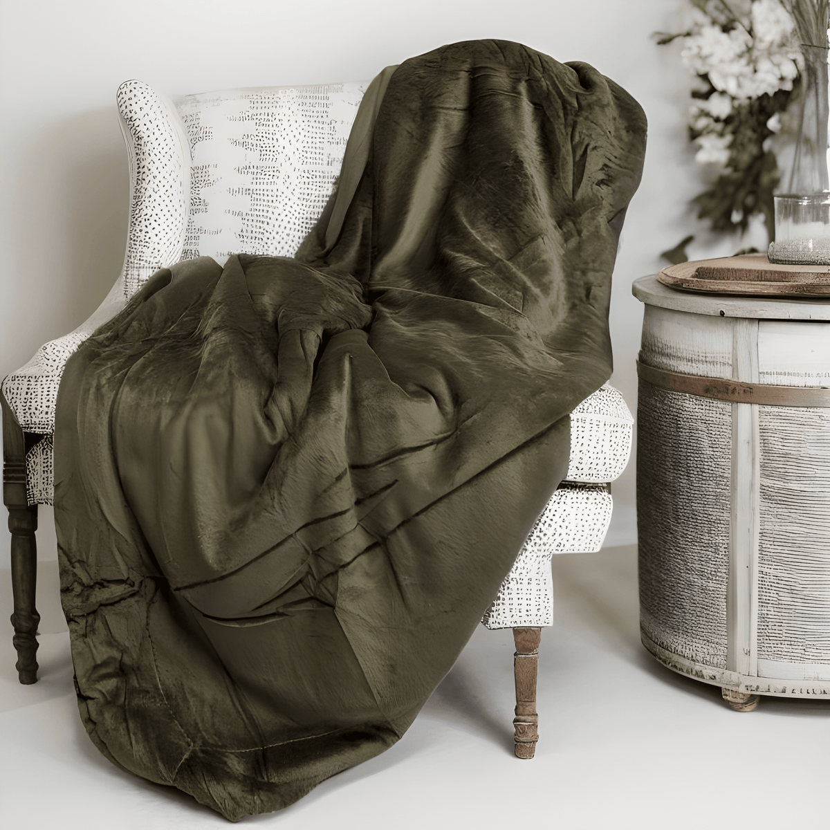 Tache Super Soft Evergreen Micro Fleece Green Sherpa Throw Blanket, photo 6 of 8