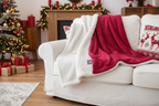 Tache Holiday Red Microfleece with Sherpa Back Throw Blanket, photo 6 of 8