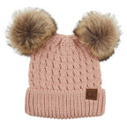 C.C Women's Double Pom All Over Cable Knit Beanie, photo 9 of 12