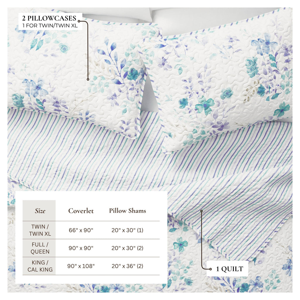 April Morning Floral Quilt Set, photo 3 of 6