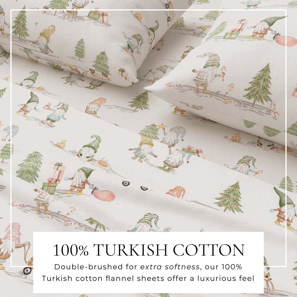 Turkish Cotton Flannel Sheet Set - Elevated Holiday, photo 2 of 48