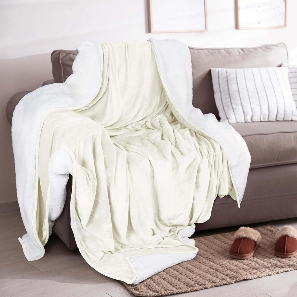 Velvet Plush Sherpa Bed Blanket - Sherpa Fleece, photo 7 of 69
