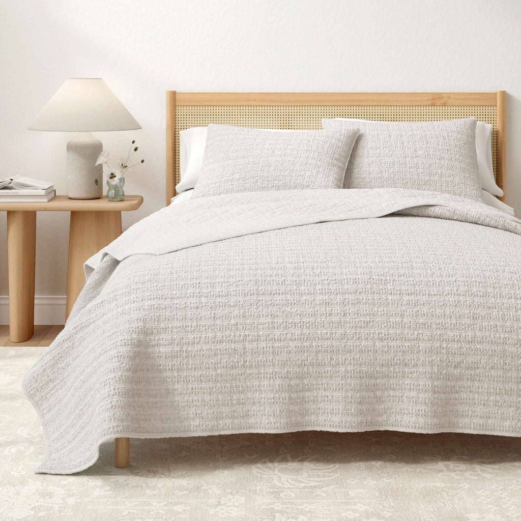 100% Cotton Honeycomb Waffle Garment Washed Quilt Set, photo 25 of 42