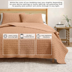 100% Cotton Honeycomb Waffle Garment Washed Quilt Set, photo 24 of 42