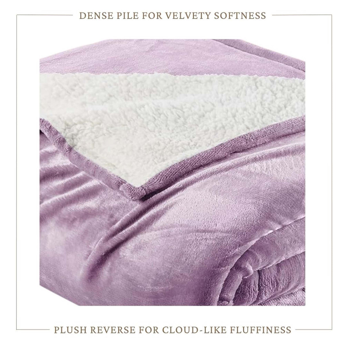 Velvet Plush Sherpa Bed Blanket - Sherpa Fleece, photo 59 of 69