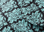 Tache Damask Ornate Baroque Teal Turquoise Blue Green Scalloped Quilt Set, photo 6 of 10