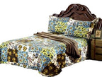 Tache Mystical Forest Green Blue Leaves Cotton Quilt Set, photo 12 of 12