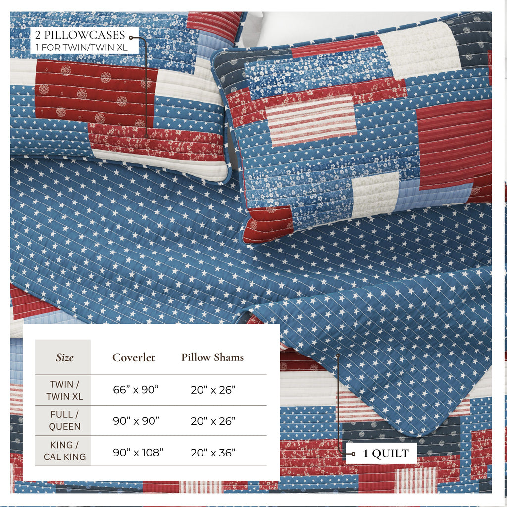 Americana Patchwork Quilt Set - Lowel Collection, photo 3 of 6