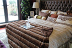 Tache golden brown faux fur sherpa throw blanket, photo 4 of 10