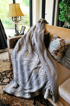 Tache Silver Snow Giraffe Faux Fur Throw Blanket, photo 3 of 9