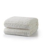 Tache white ivory polar faux fur sherpa throw blanket, photo 8 of 10