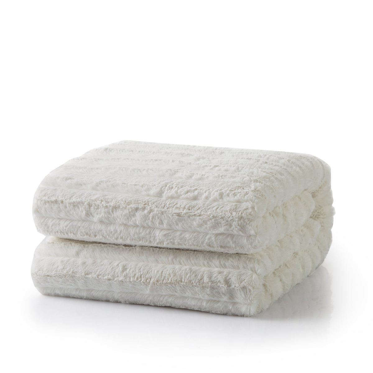 Tache white ivory polar faux fur sherpa throw blanket, photo 8 of 10