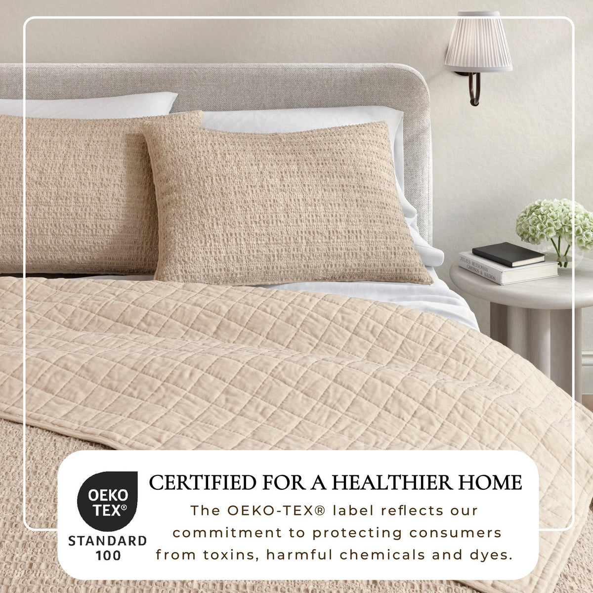 100% Cotton Honeycomb Waffle Garment Washed Quilt Set, photo 14 of 42