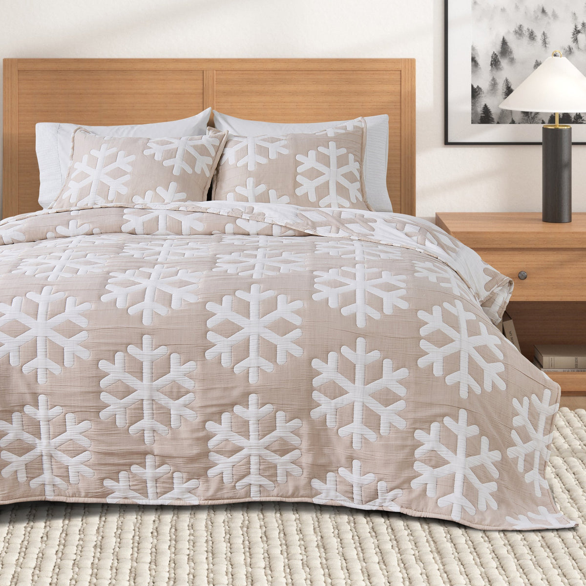 Matelassé Snowflake Quilt Set - Nino Collection, photo 19 of 24