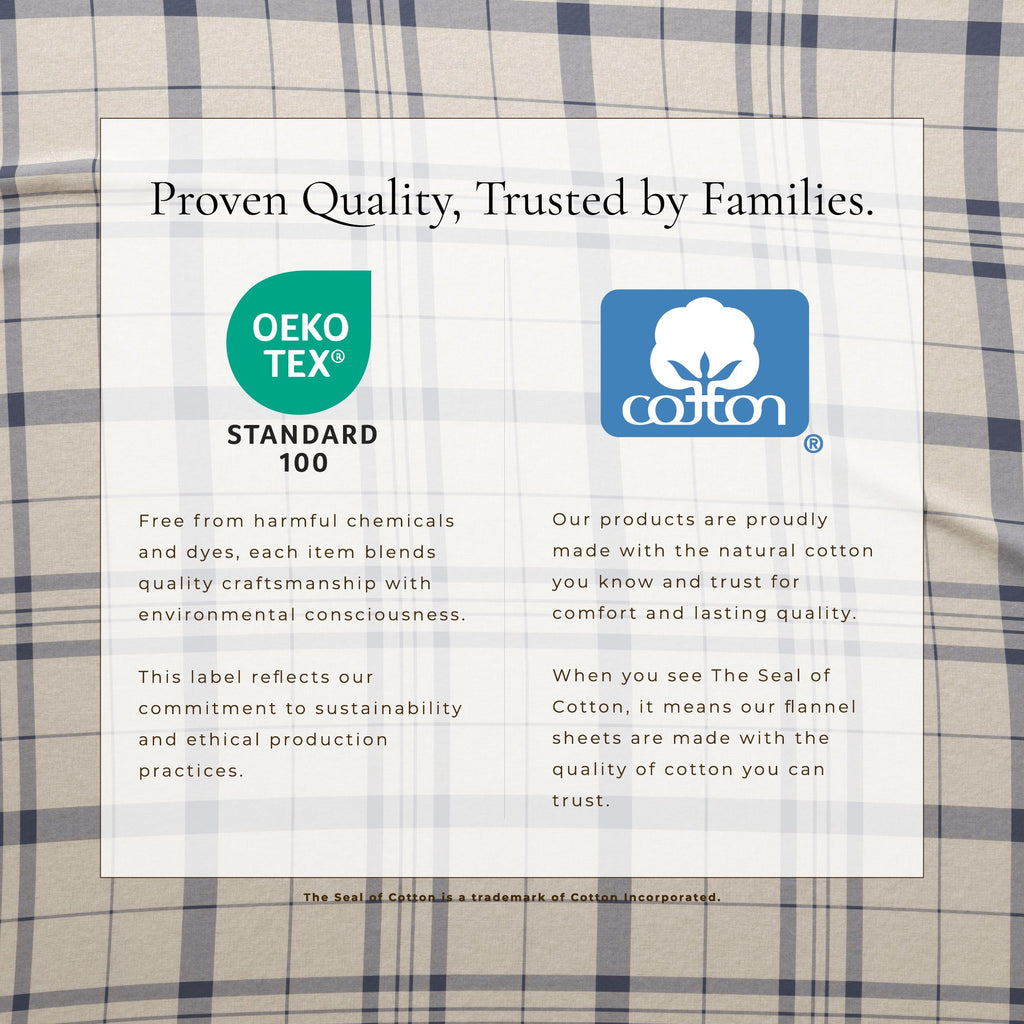Turkish Cotton Flannel Sheet Set - Plaid & Stripe Collection, photo 4 of 30