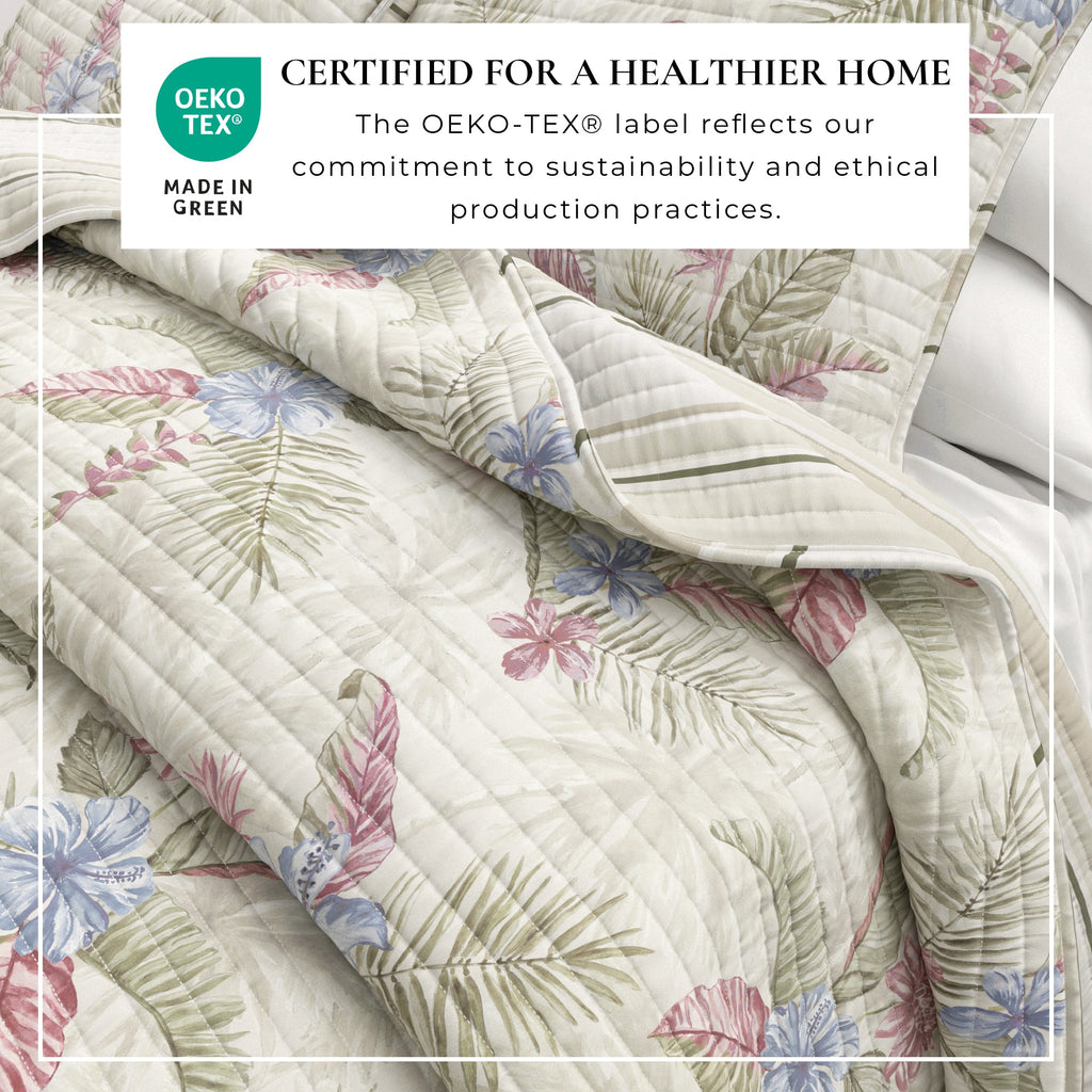 Floral Printed Cotton Quilt Set - Mendocino Collection, photo 11 of 12
