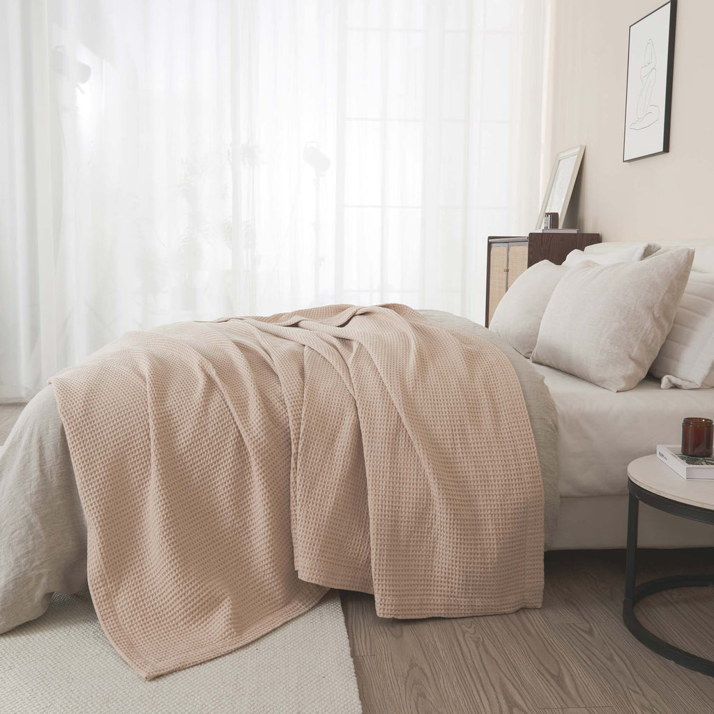 100% Cotton Waffle Weave Blanket - Mikala, photo 45 of 70