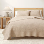 100% Cotton Honeycomb Waffle Garment Washed Quilt Set, photo 13 of 42